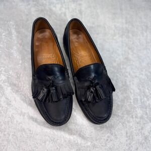 Cape Cod Collection Mens Tassel Loafers Dress Shoes Leather Slip On Black
